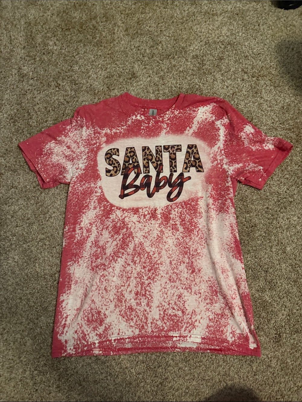 Santa Baby Pink Bleached Woman’s T-Shirt